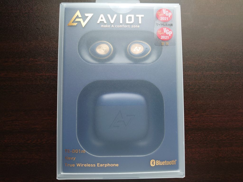 AVIOTの完全ワイヤレスイヤホン『TE-D01m』のパッケージ